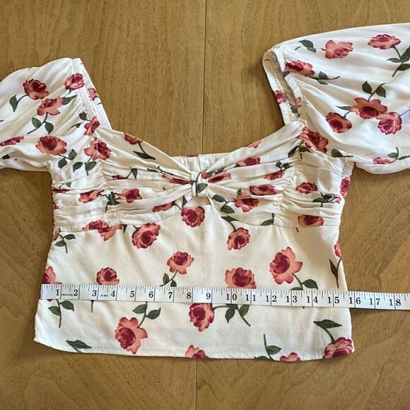 Boho Floral Bustier Blouse Size Medium - Picture 6 of 9